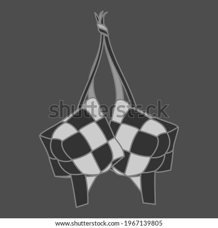 ketupat vector white black, indonesian traditional food, usually for EID