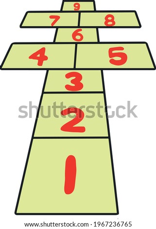 Drawing of a hopscotch for children to have fun