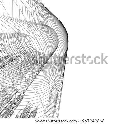 abstract architectural drawing 3d view