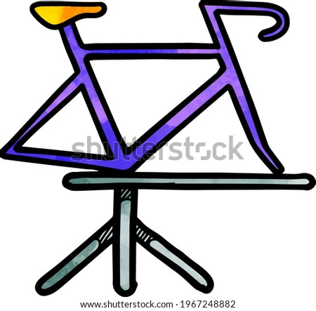 Watercolor style bicycle stand icon