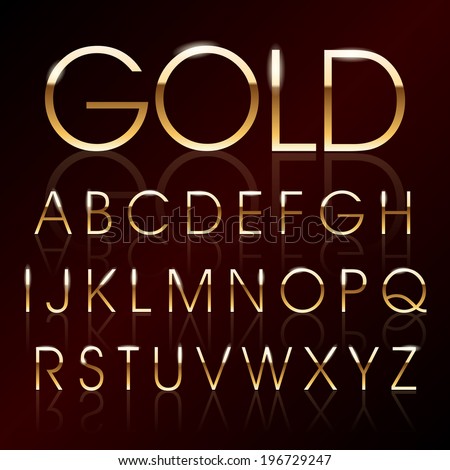 Vector illustration of a golden alphabet