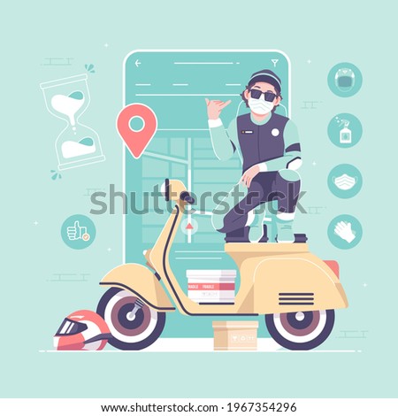 delivery courier mobile app concept background