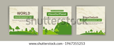World Environment Day. Education and campaigns on the importance of protecting nature. social media post for World Environment Day. Royalty-Free Stock Photo #1967355253