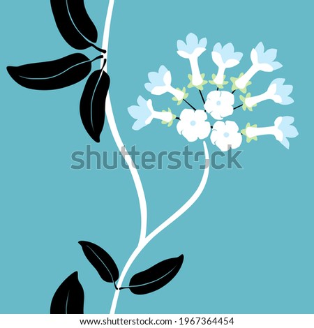 Madagascar jasmine flower vector, stephanotis floribunda illustration abstract bright botanical seamless pattern Royalty-Free Stock Photo #1967364454