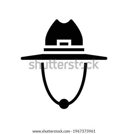 hat gardening glyph icon vector. isolated contour symbol black illustration