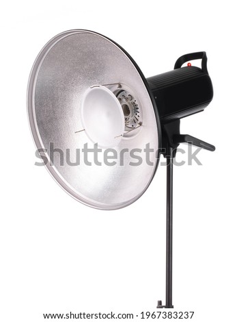 Flash Light equipment for photo studio isolated on white  ​background