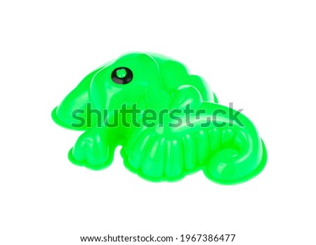 plastic sea horse of beach toy isolated on white background