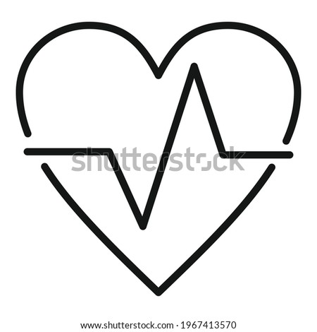 Heart health icon. Outline Heart health vector icon for web design isolated on white background