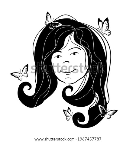 The face of a nice little girl. Vector illustration