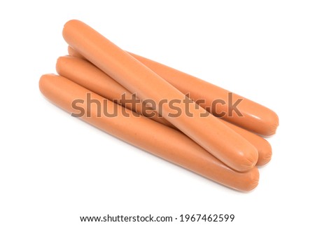 smoked chicken sausages on a white background