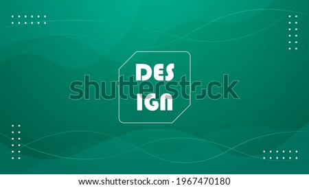 Abstract Dark Shades Green With Geometric Wavy Shapes And Lines