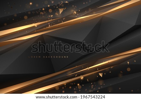 Abstract black and gold triangle shapes background