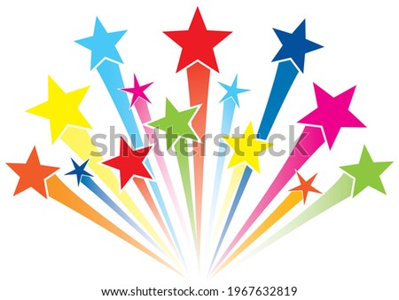Colorful shooting stars graphic logo