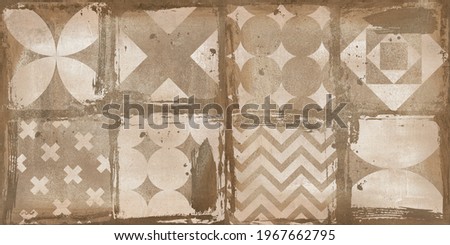 art decor of wall and floor tiles design with marble background.