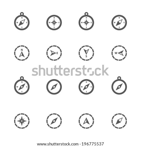 Compass icons, vector.