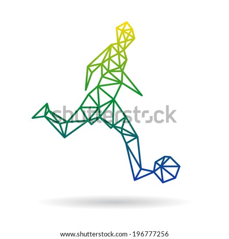 Football player abstract isolated on a white backgrounds, vector illustration