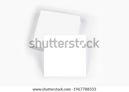 note papers stack on white background, mockup business cards