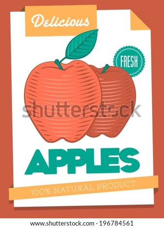 vector delicious apples poster