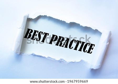 Text sign showing Best Practice