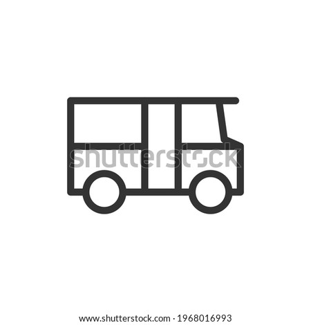 Outline design of bus icon. Premium symbol for UI, app and web. Vector stroke object. Perfect bus line icon.
