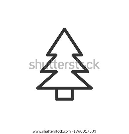 Thin line icon of christmas tree. Vector outline sign for UI, web and app. Concept design of christmas tree icon. Isolated on a white background.