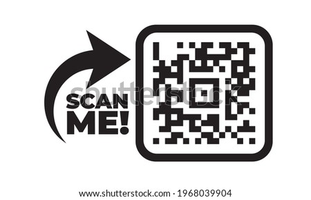 Scan me icon with QR code. Qrcode tempate for mobile app 
 Royalty-Free Stock Photo #1968039904