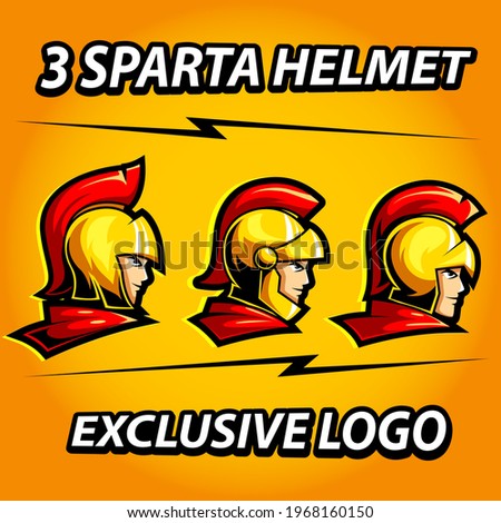 three spartan helmet exclusive mascot for sports and esports logo