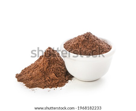 Bowl with henna on white background