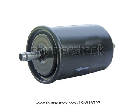  car fuel filter on  the white background