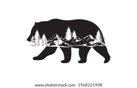 Bear And Mountains Vector and Clip Art