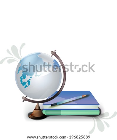 The view of globe with book 