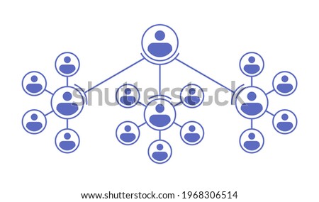 Organization Chart of Company or Government Hierarchy. Corporate Structure Flat Vector Illustration. Royalty-Free Stock Photo #1968306514