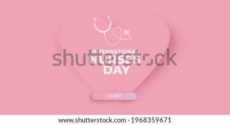 International nurses day vector horizontal banner or poster with stethoscope isolated on pink background. vector 12 May Happy nurses day icon or sign design template