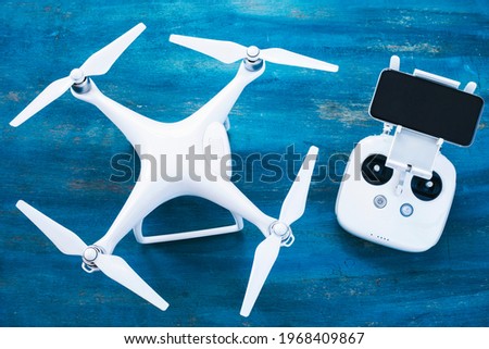 White drone isolated on a white background.