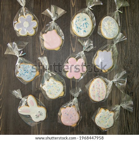 Easter theme sugar cookies with royal icing.