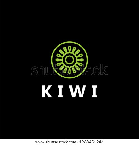 Kiwi illustration monoline style logo tamplate