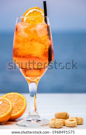 Cocktail Photography of spirtz during sunset