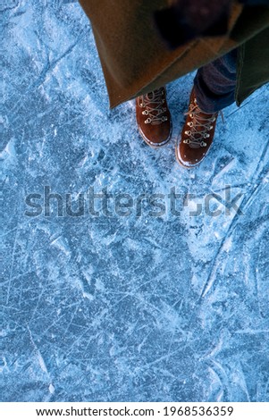 Leather Hiking Boots on Ice