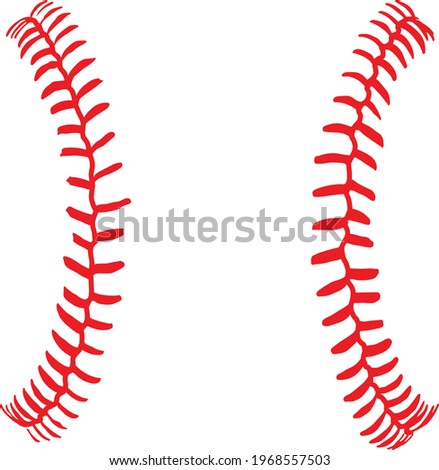 Red baseball or softball ball laces 