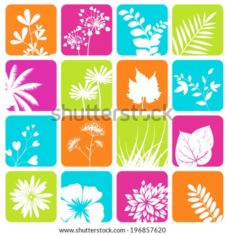 Nature icons set. Illustration vector.