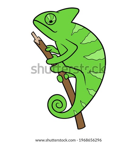 Isolated Cartoon Chameleon Vector Illustration
