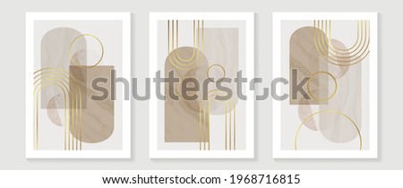 Abstract Math art background vector. Modern block color art wallpaper. Geometric marbling gold style texture. Cubism s low-poly backgrounds. Good for home deco, wall art, poster, invite and cover. Royalty-Free Stock Photo #1968716815