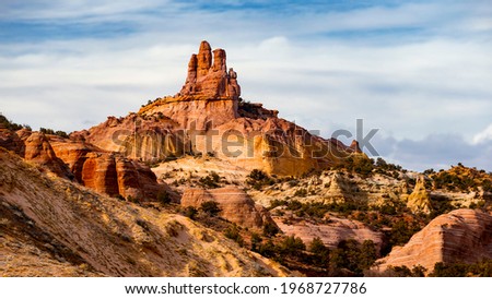 Church Rock in Gallup New Mexico - Shallow Depth of Field - Route 66 Royalty-Free Stock Photo #1968727786