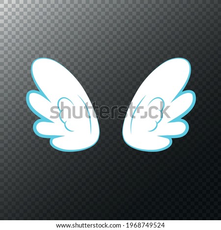 Cartoon angel wings vector illustration and icon