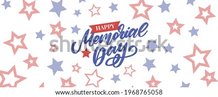 Happy Memorial Day - Stars with Lettering