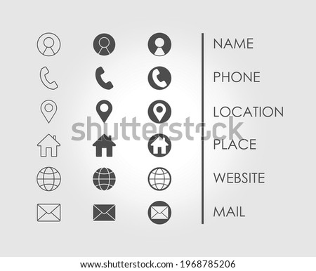 Business Card Icon Set. Simple vector symbols, EPS Royalty-Free Stock Photo #1968785206