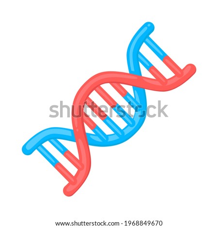DNA Sign Emoji Icon Illustration. Biology Vector Symbol Emoticon Design Clip Art Sign Comic Style.