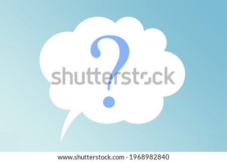Question mark symbol on the speech bubble on colored background