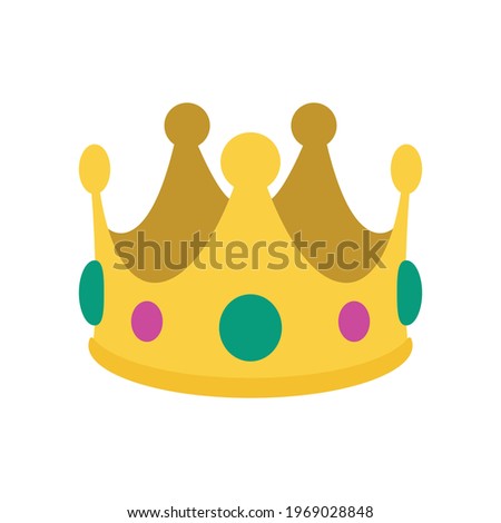 Crown emoji vector flat design