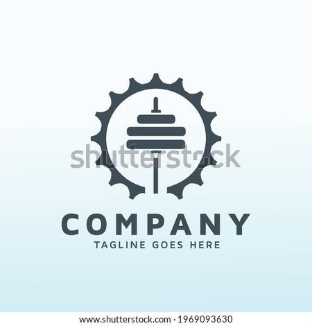 freshly roasted coffee logo design with fitness icon